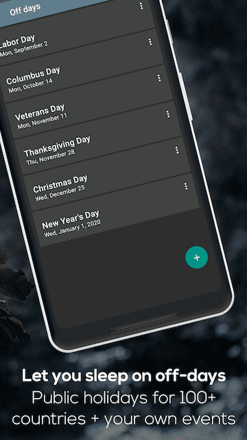 Skip off-days and holidays automatically